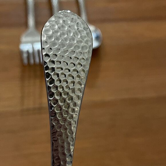 Towle America Hammered Stainless Flatware 4 PC Lot Forks and Spoons - Picture 3 of 7